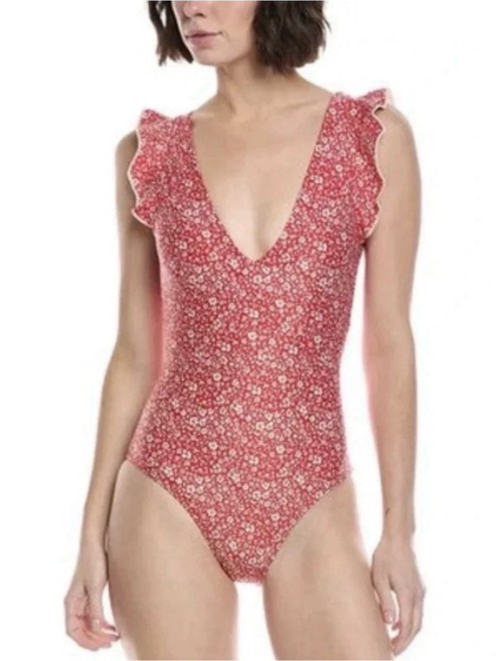 Summersalt The Ruffle Backflip Women’s Size 14 Red Floral One Piece Swimsuit